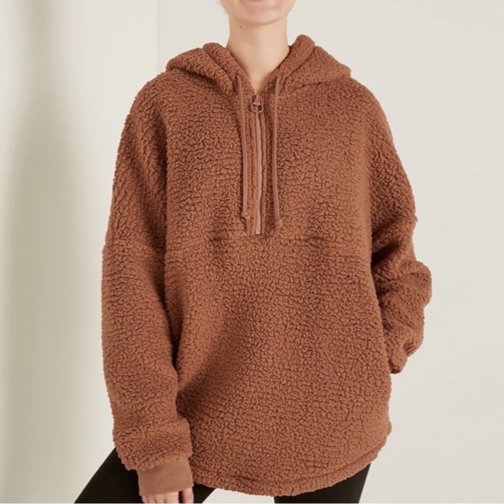 PINK Sherpa 1/2 Zip Teddy Pull Over